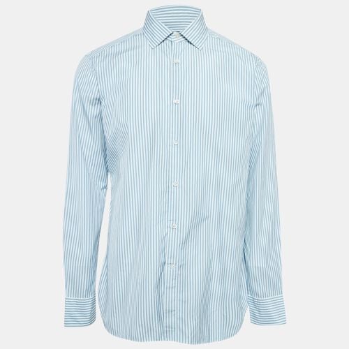 Ermenegildo Zegna Blue Striped Cotton Shirt XL - Ermenegildo Zegna - Modalova