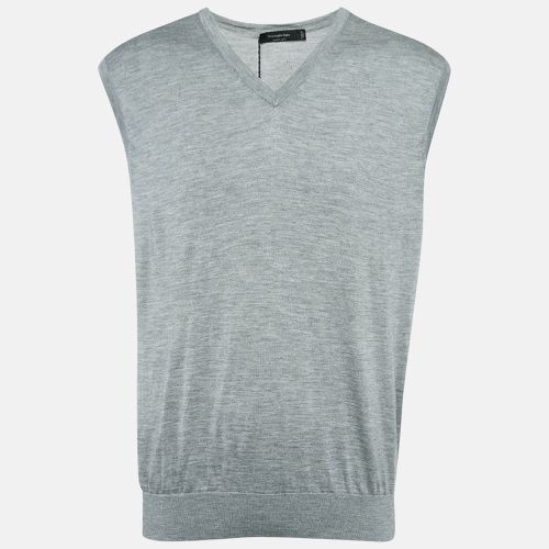 Ermenegildo Zegna Grey Cashmere Blend V-Neck Sleeveless T-Shirt XXXL - Ermenegildo Zegna - Modalova