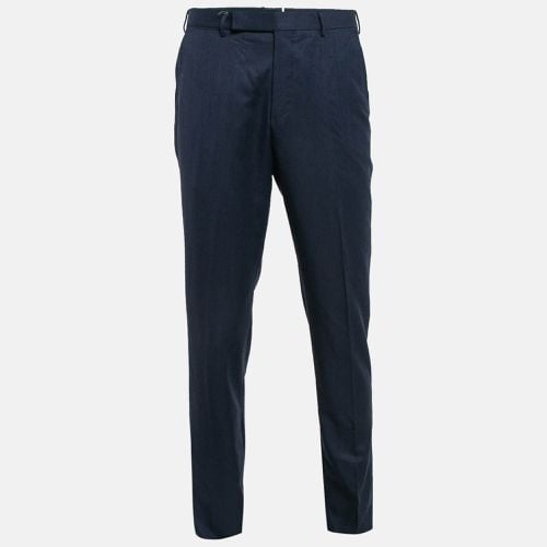 Ermenegildo Zegna Blue Wool Slim Fit Trousers L - Ermenegildo Zegna - Modalova