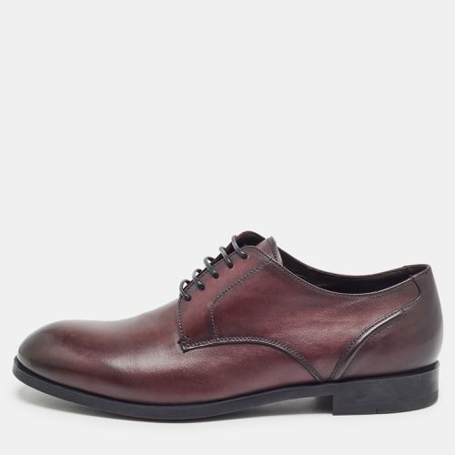 Ermenegildo Zegna Burgundy Leather Lace Up Derby Size 44 - Ermenegildo Zegna - Modalova