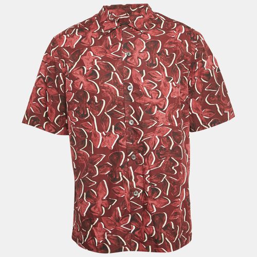 Ermenegildo Zegna Red Floral Print Cotton Short Sleeve Shirt L - Ermenegildo Zegna - Modalova