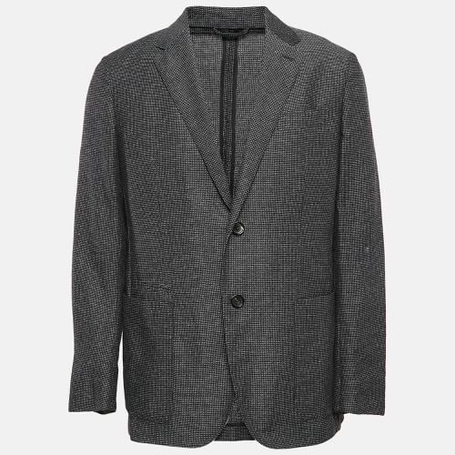 Ermenegildo Zegna Black Patterned Silk Single Breasted Blazer XL - Ermenegildo Zegna - Modalova