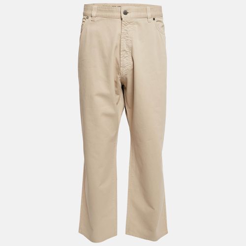 Ermenegildo Zegna Cream Cotton Drill Regular Fit Trousers 4XL - Ermenegildo Zegna - Modalova