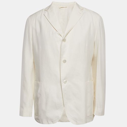 Ermenegildo Zegna Off-White Cotton Blend Single Breasted Blazer XL - Ermenegildo Zegna - Modalova