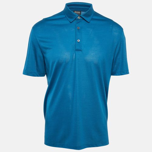 Ermenegildo Zegna Blue Pique Jersey Polo T-Shirt XL - Ermenegildo Zegna - Modalova