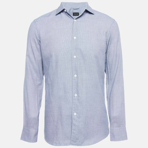 Ermenegildo Zegna Blue Patterned Cotton Button Down Shirt S - Ermenegildo Zegna - Modalova