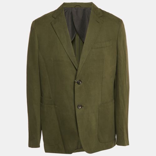 Ermenegildo Zegna Olive Green Silk Blend Single Breasted Blazer XXL - Ermenegildo Zegna - Modalova