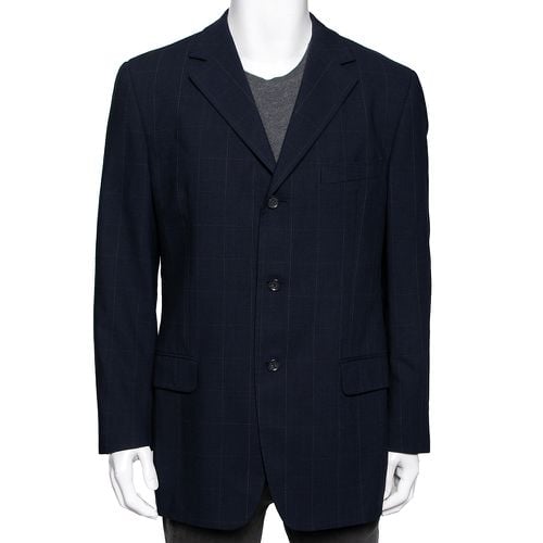 Ermenegildo Zegna Navy Blue Checked Wool Single Breasted Blazer XL - Ermenegildo Zegna - Modalova