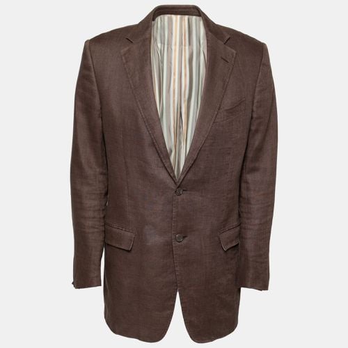 Ermenegildo Zegna Brown Linen Single Breasted Blazer XL - Ermenegildo Zegna - Modalova