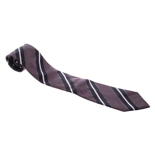 Ermenegildo Zegna Vintage Purple Diagonal Striped Silk Jacquard Tie - Ermenegildo Zegna - Modalova