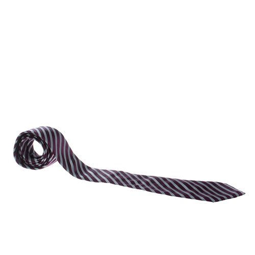 Ermenegildo Zegna Purple and Grey Striped Silk Tie - Ermenegildo Zegna - Modalova