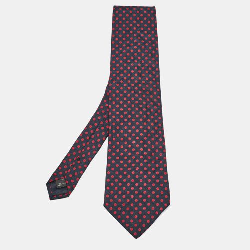 Ermenegildo Zegna Vintage Blue Dots Pattern Silk Traditional Tie - Ermenegildo Zegna - Modalova