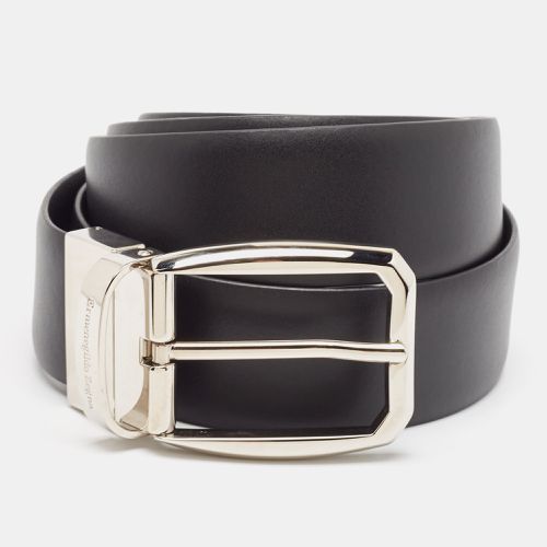 Ermenegildo Zegna Black Leather Reversible Buckle Belt 110CM - Ermenegildo Zegna - Modalova