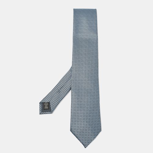 Ermenegildo Zegna Blue Patterned Silk Tie - Ermenegildo Zegna - Modalova