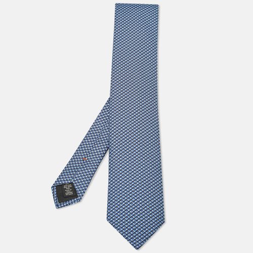 Ermenegildo Zegna Blue Printed Silk Tie - Ermenegildo Zegna - Modalova