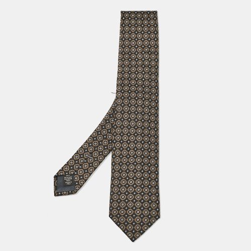 Ermenegildo Zegna Black Jacquard Silk Tie - Ermenegildo Zegna - Modalova