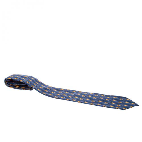 Ermenegildo Zegna Vintage Blue Abstract Print Silk Tie - Ermenegildo Zegna - Modalova