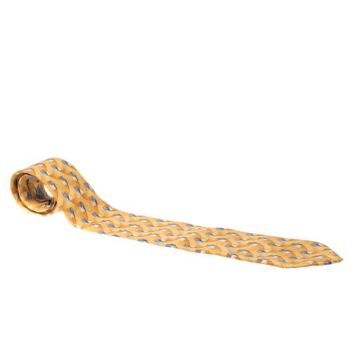 Ermenegildo Zegna Vintage Yellow Abstract Print Silk Tie - Ermenegildo Zegna - Modalova