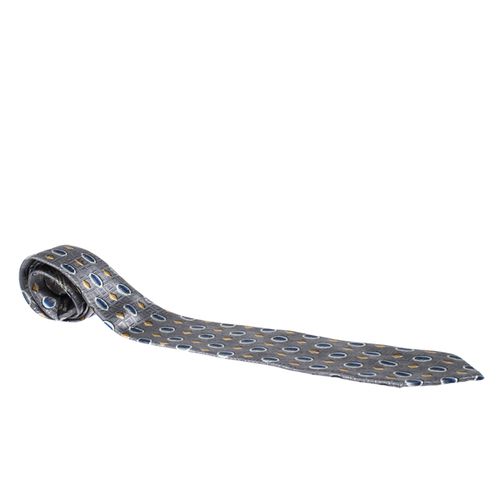 Ermenegildo Zegna Vintage Grey geometric Print & Jacquard Silk Tie - Ermenegildo Zegna - Modalova