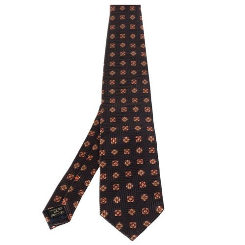 Ermenegildo Zegna Brown Floral Patterned Silk Tie - Ermenegildo Zegna - Modalova