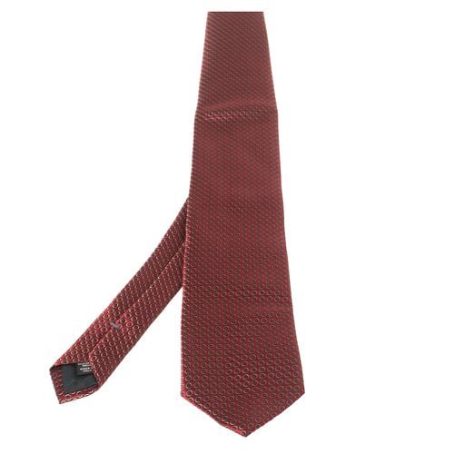 Ermenegildo Zegna Red Geometric Patterned Silk Tie - Ermenegildo Zegna - Modalova