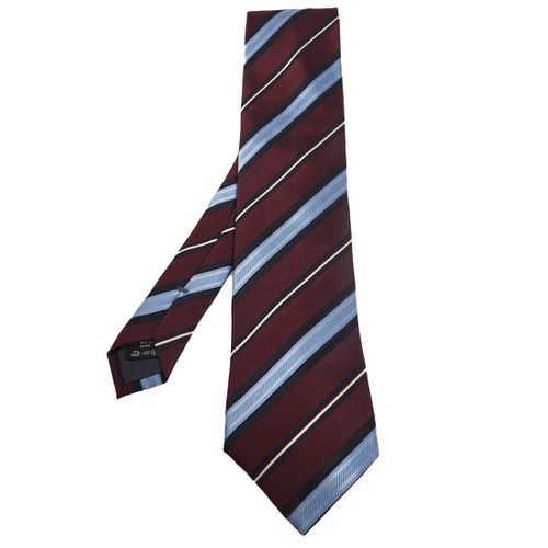 Ermenegildo Zegna Bicolor Striped Silk Tie - Ermenegildo Zegna - Modalova