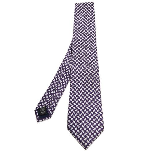 Ermenegildo Zegna Purple Paisley Print Silk Tie - Ermenegildo Zegna - Modalova