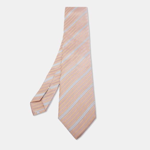 Ermenegildo Zegna Pink Patterned Silk Jacquard Tie - Ermenegildo Zegna - Modalova