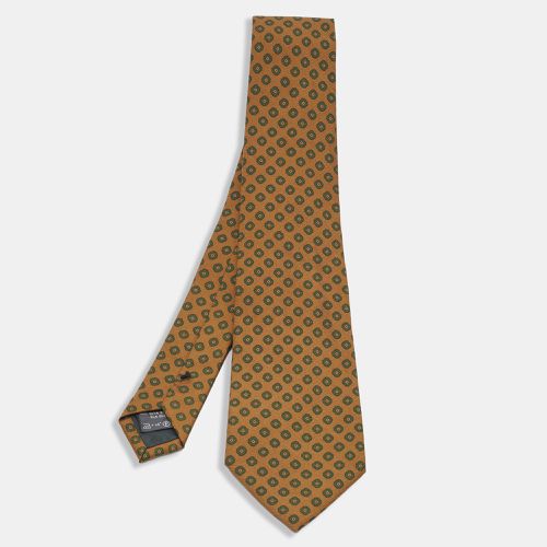 Ermenegildo Zegna Vintage Brown Printed Silk Tie - Ermenegildo Zegna - Modalova