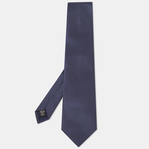 Ermenegildo Zegna Navy Blue Patterned Silk Tie - Ermenegildo Zegna - Modalova