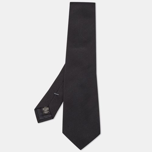 Ermenegildo Zegna Black Patterned Silk Tie - Ermenegildo Zegna - Modalova