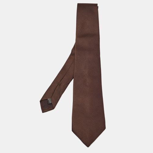 Ermenegildo Zegna Brown Striped Silk Tie - Ermenegildo Zegna - Modalova