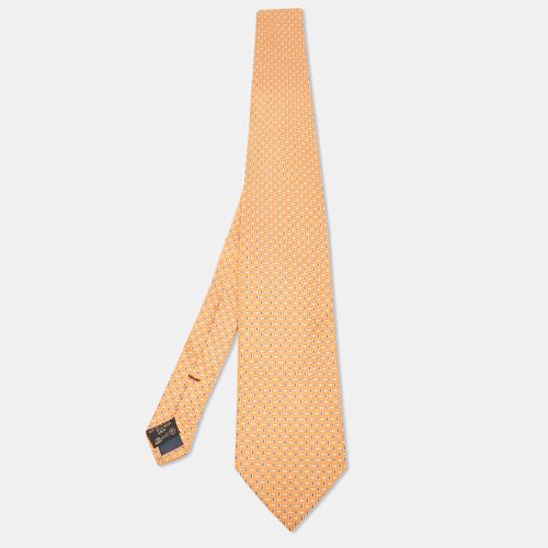 Ermenegildo Zegna Vintage Orange Patterned Silk Tie - Ermenegildo Zegna - Modalova