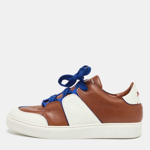 Ermenegildo Zegna Tri Color Leather Tiziano Low Top Sneakers Size 45 - Ermenegildo Zegna - Modalova