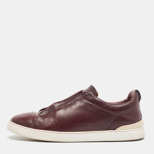 Leather triple stitch Slip On Sneakers Size 42.5 - Ermenegildo Zegna - Modalova