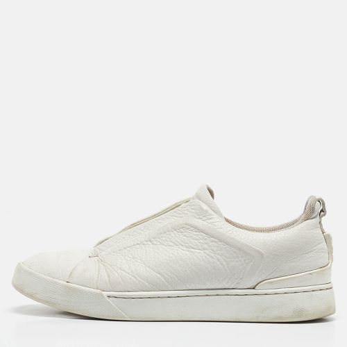 Ermenegildo Zegna White Leather Slip On Sneakers Size 42 - Ermenegildo Zegna - Modalova