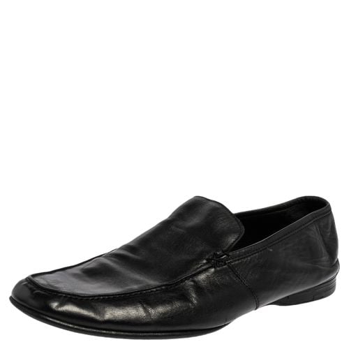 Ermenegildo Zegna Black Leather Slip On Loafers Size 43.5 - Ermenegildo Zegna - Modalova