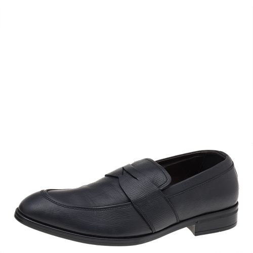 Ermenegildo Zegna Black Leather Slip on Loafers Size 41 - Ermenegildo Zegna - Modalova