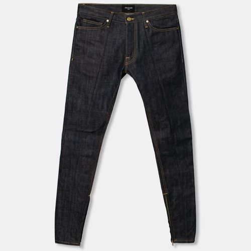 Fear of God Navy Blue Denim Zipped Hem Slim Fit Jeans M - Fear of God - Modalova