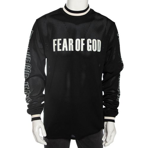 Fear of God Black Synthetic Logo Print Long Sleeved Mesh-Jersey T-Shirt S - Fear of God - Modalova