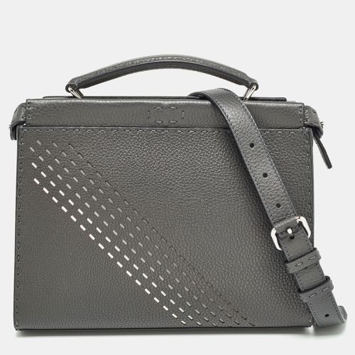 Fendi Grey Selleria Leather Mini Fit Top Handle Bag - Fendi - Modalova