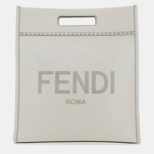 Fendi Ivory Ice Leather Shopping Tote Bag - Fendi - Modalova