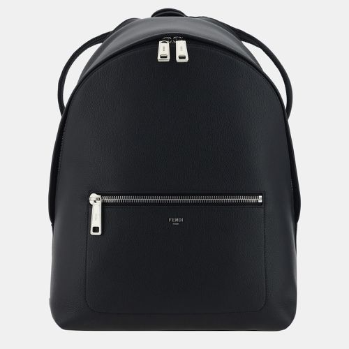 Fendi Black Leather Backpack Bag - Fendi - Modalova