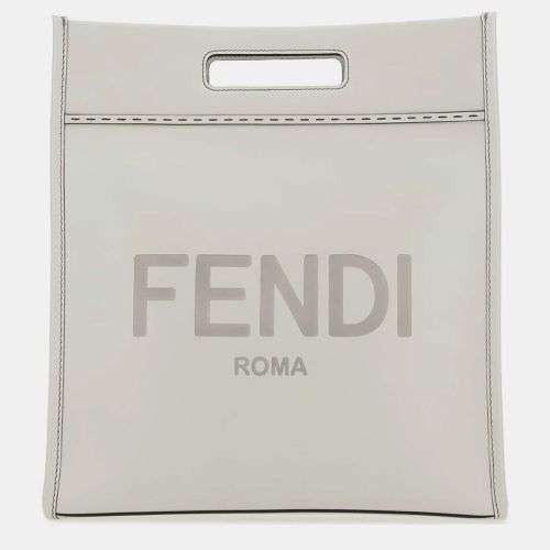 Fendi White Ice Leather Shopping Bag - Fendi - Modalova