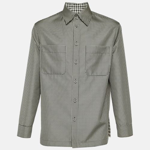 White Houndstooth Patterned Reversible Jacket M - Fendi - Modalova