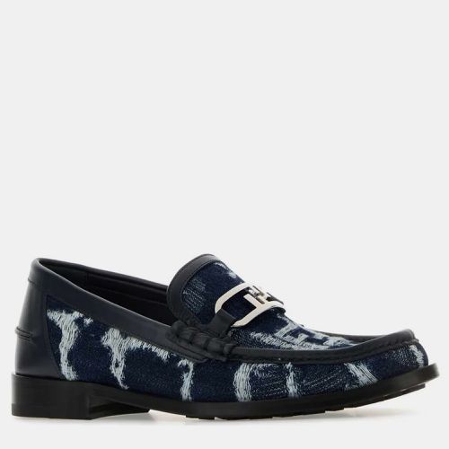 Fendi Blue Embroidered Denim Loafers UK 7 EU 41 - Fendi - Modalova