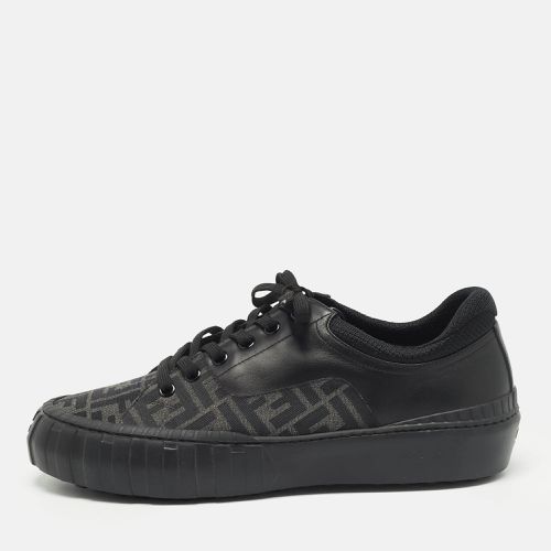 Fendi Black Zucca Fabric and Leather Low Top Sneakers Size 46 - Fendi - Modalova