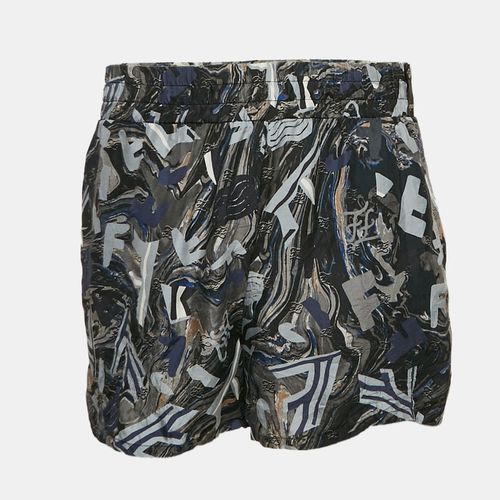 Fendi Blue Logo Fragment Print Silk Shorts L - Fendi - Modalova