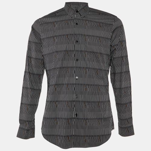 Fendi Black Stripe Print Cotton Long Sleeve Shirt M - Fendi - Modalova