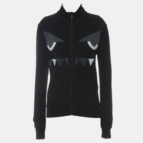Fendi Black Nylon, Spandex Monster Zip-Up Jacket XXS - Fendi - Modalova